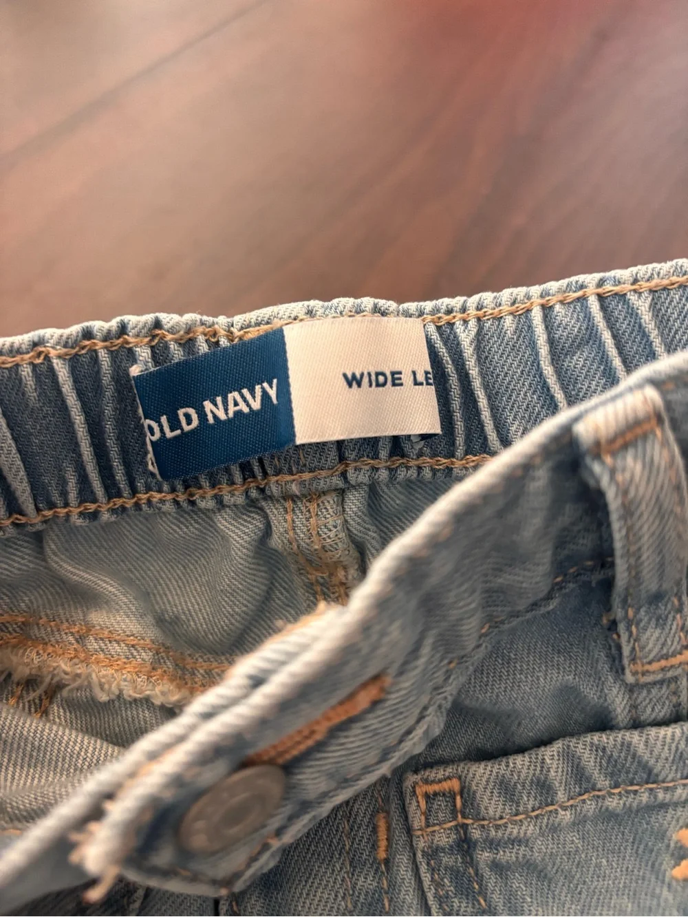 Old Navy Wide Leg Jeans with Daisy Embroidery